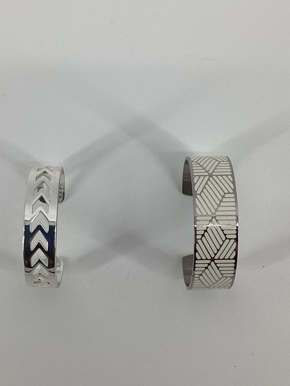 Rustic Cuff Silver Geometric Etched Cuff Bracelet